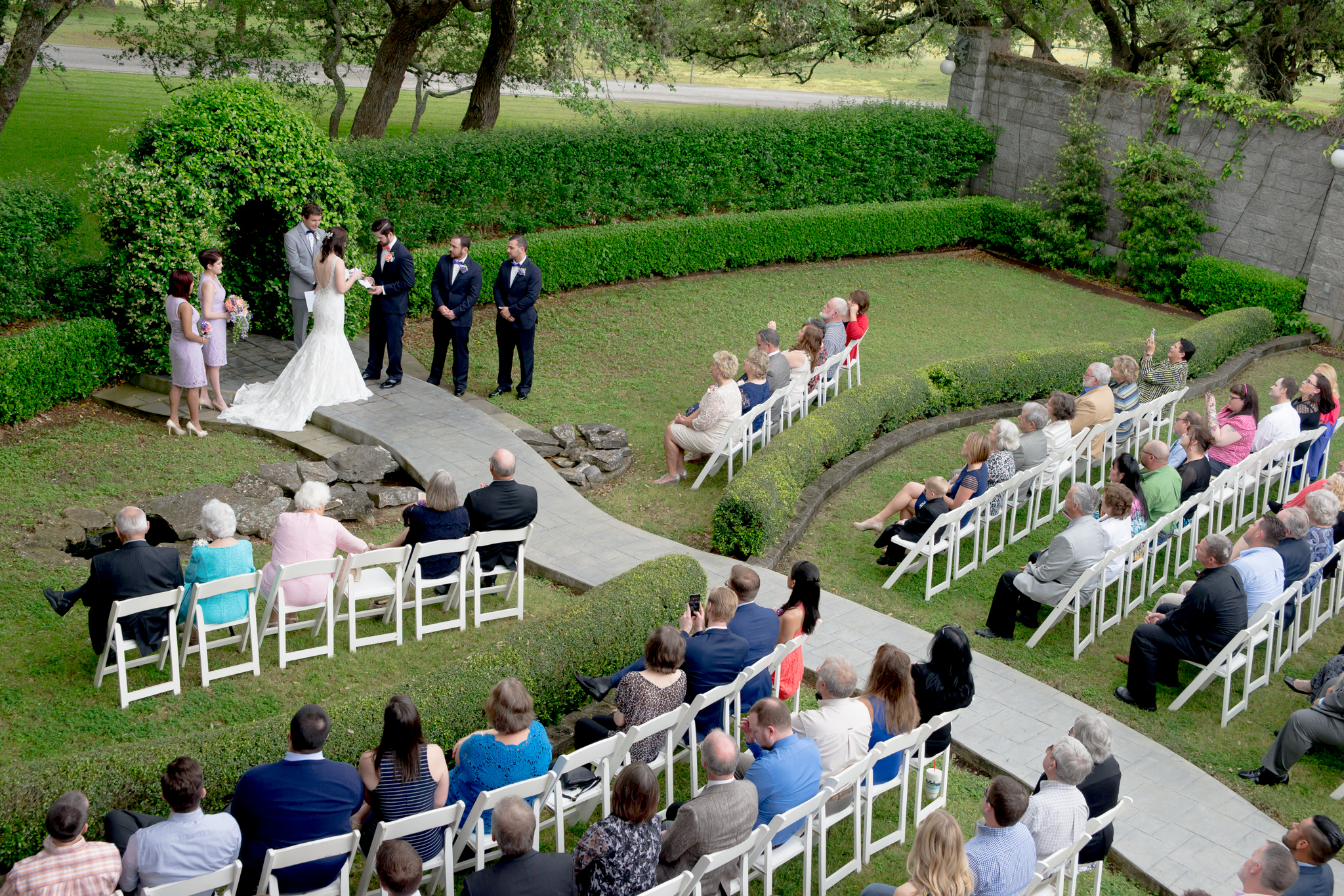 Tara and Taylor married at Castle Avalon. Beautiful wedding in the hill country.